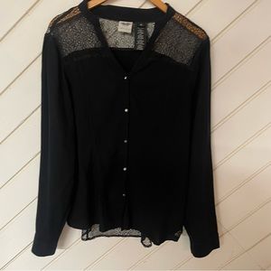 Harley-Davidson women’s Mixed Media Long Sleeve Blouse, SZ XL